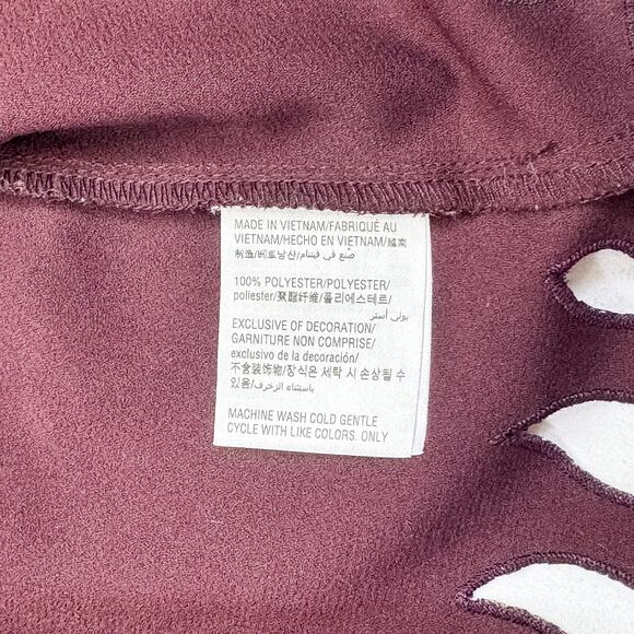 Plus Size- Alfani Laser Cut Plum Blouse - Size XXL - Picture 7 of 9